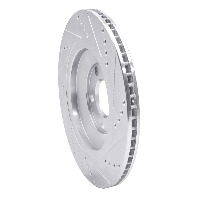 Audi A8 Brake Rotor (1) - Rear Left - R1 Concepts - Drilled & Slotted - Silver - `04-`18